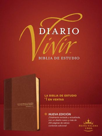 Biblia de Estudio Diario Vivir RVR 1960 Café/Café Claro Sentipiel