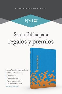 Santa Biblia para Regalos y Premios NVI. Azul Océano/Papaya Simil piel
